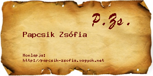 Papcsik Zsófia névjegykártya