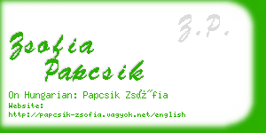 zsofia papcsik business card